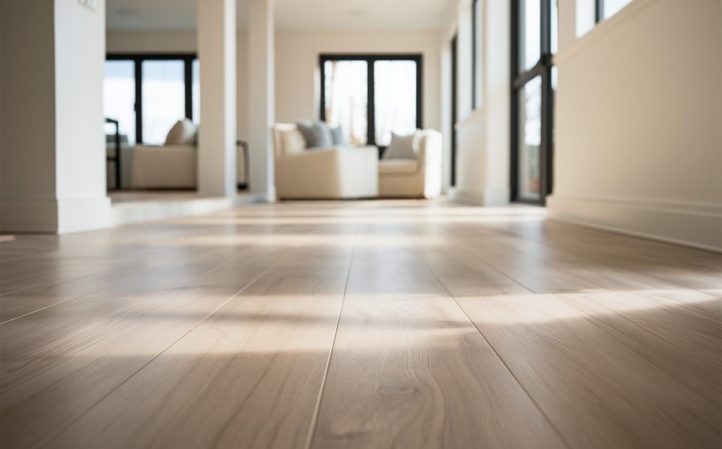 Hardwood flooring in a living room